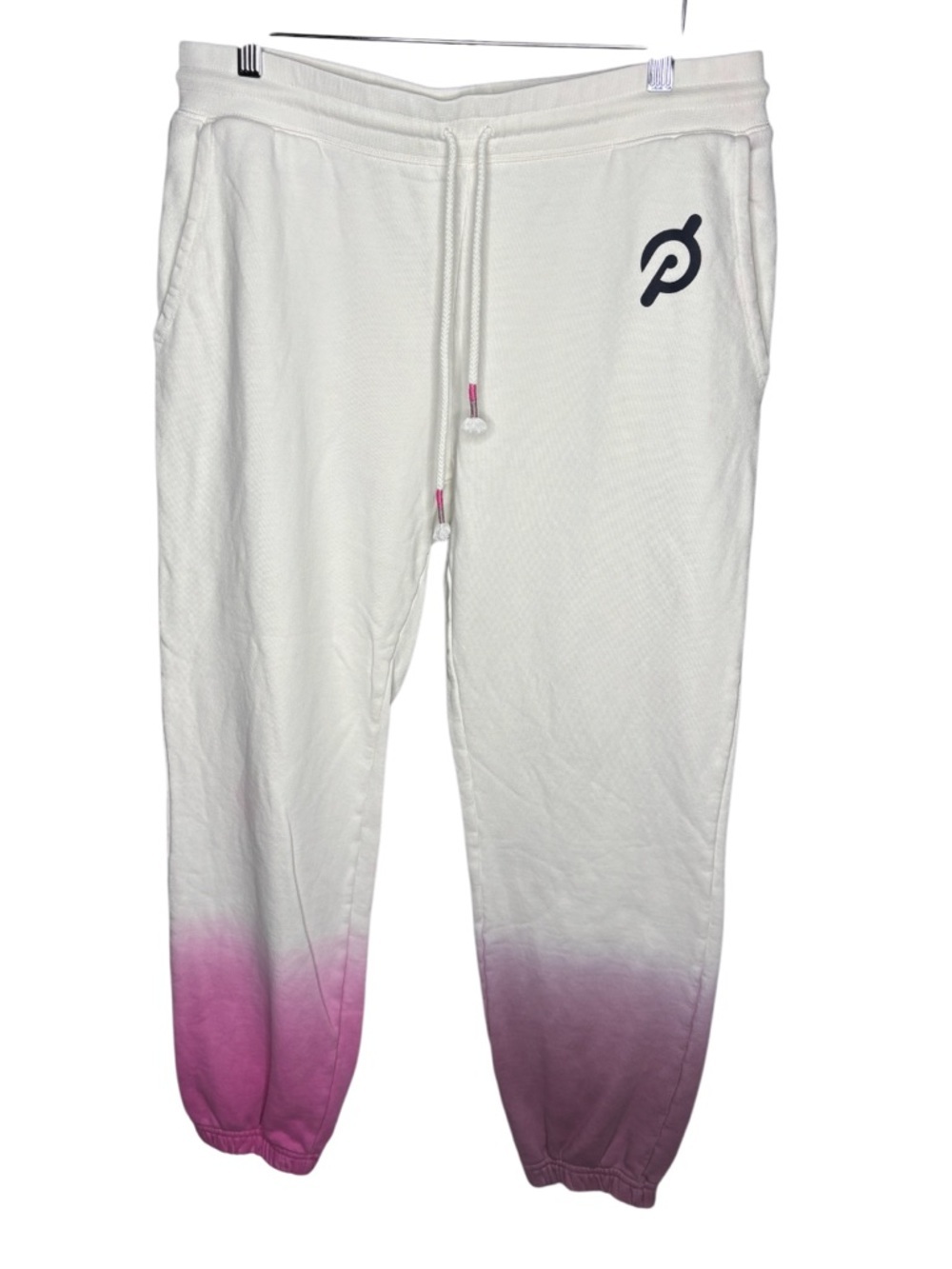 Peloton Ombre Joggers | White Pink & Purple Dip Dye Sweatpants | Cotton Lounge - Picture 3 of 7